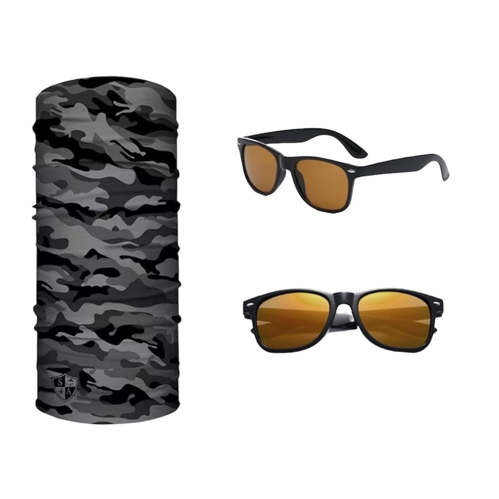 Multi-Use Face Shield Neck Gaiter & Sunglasses Set 🆕 Camo
